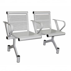 Секция стульев двухместная перфорированная с подлокотниками Э-212-П