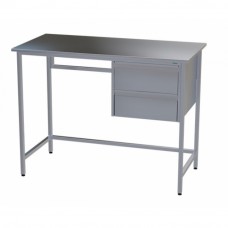 Стол медицинский инструментальный из нержавеющей стали Э-1180/590/1-ЯП2 с двумя подвесными ящиками