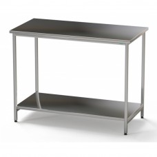 Стол медицинский инструментальный прямой с полкой Э-1180/590/1/П из нержавеющей стали