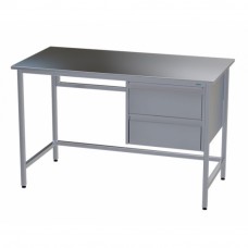 Стол медицинский инструментальный из нержавеющей стали Э-1180/590-ЯП2 с двумя подвесными ящиками