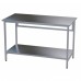 Стол медицинский инструментальный прямой с полкой Э-1180/590/П из нержавеющей стали