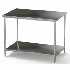 Стол медицинский инструментальный прямой с полкой Э-1180/750/1/П из нержавеющей стали