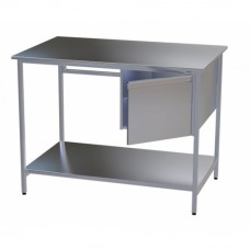 Стол медицинский инструментальный из нержавеющей стали Э -1180/750/1-ПТП с подвесной тумбой и полкой