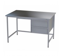 Стол медицинский инструментальный из нержавеющей стали Э-1180/750-ЯП 2 с двумя подвесными ящиками