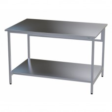Стол медицинский инструментальный прямой с полкой Э-1180/750/П из нержавеющей стали
