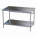 Стол медицинский инструментальный прямой с полкой Э-1180/750/П из нержавеющей стали