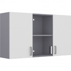 Шкаф навесной для офиса ШП-2/3 с двумя глухими и одной стеклянной дверцей