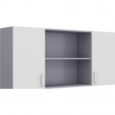 Шкаф навесной для офиса ШП-3/1 с двумя дверцами и двумя широкими полками
